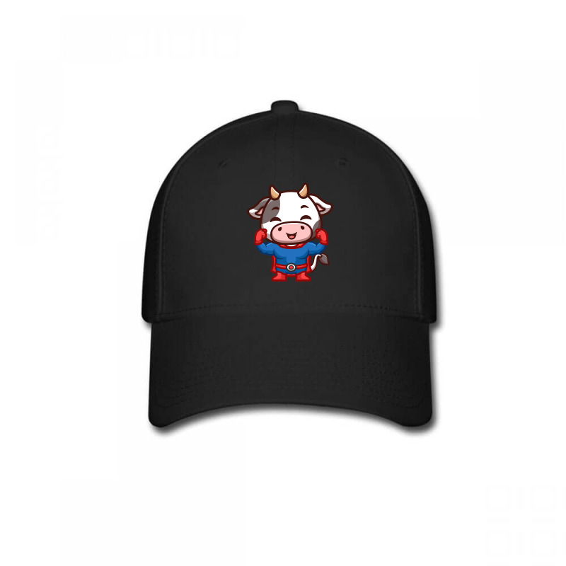 Cow Super Hero Cute Cartoon Baseball Cap by bummercaught | Artistshot