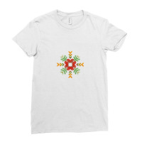 Phulkari - Floral Symmetrical Motif From Folk Embroidery Art Gc-127-02 Ladies Fitted T-shirt | Artistshot