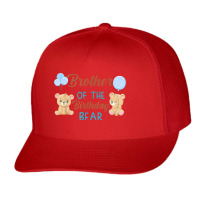 Brother Of The Birthday Boy Bear 1st Birthday Party Boy Trucker Cap | Artistshot