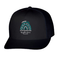 Rainbow I Wear Teal Grandfather Myasthenia Gravis Awareness Trucker Cap | Artistshot