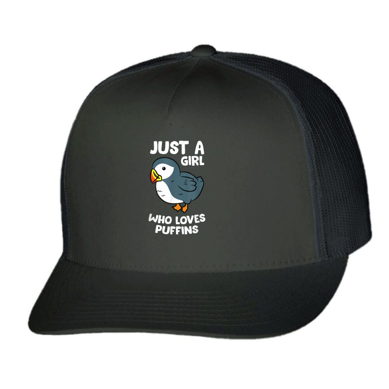 Just A Girl Who Loves Puffins Iceland Seabird Love Puffins T Shirt Trucker Cap by cm-arts | Artistshot