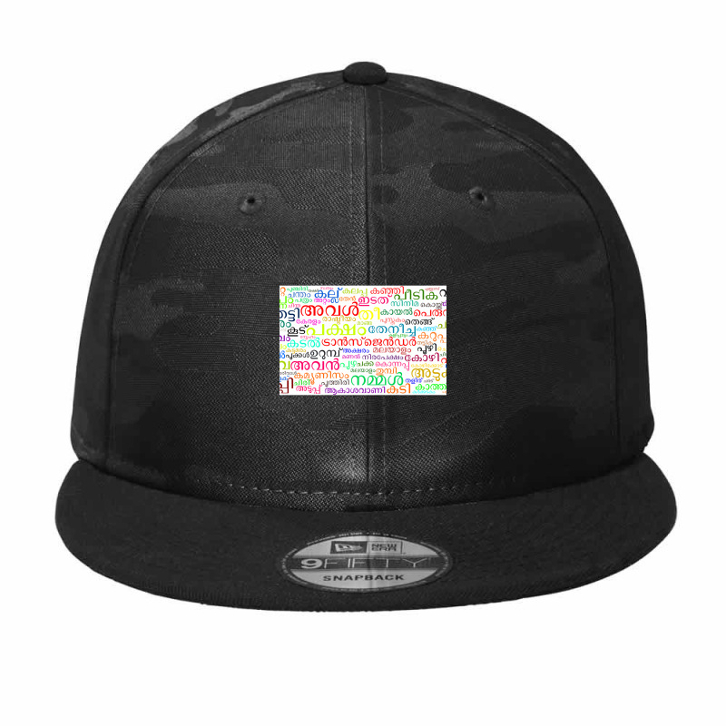 Malayalam Word Cloud Camo Snapback by cm-arts | Artistshot