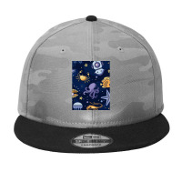 Marine Seamless Pattern Thin Line Memphis Style 1 Camo Snapback | Artistshot