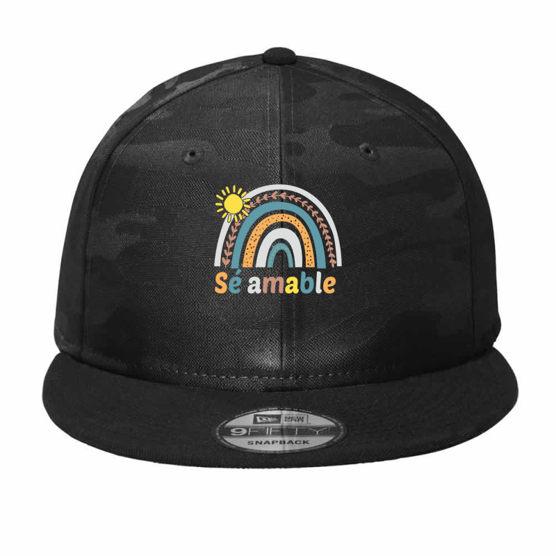 Sé Amable Spanish Bilingual Teacher Be Kind Boho Rainbow Pullover Hoo Camo Snapback by cm-arts | Artistshot