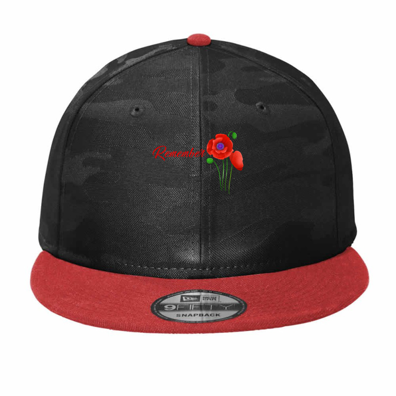 Veterans Day Gift, Flanders Field, The Red Poppy, Remember T Shirt Camo Snapback by cm-arts | Artistshot