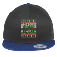 Mens Awesome Uncles Tabletop Christmas D20 Ugly Sweater Flat Bill Snapback Cap | Artistshot