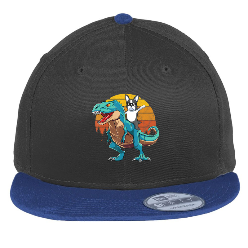 Boson Errier Dog Riding Dinosaur Rex Boys Flat Bill Snapback Cap by Konlasa6638 | Artistshot