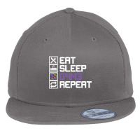 Eat Sleep Game Repeat Mmo Rpg Leetcode Leet Gift Flat Bill Snapback Cap | Artistshot