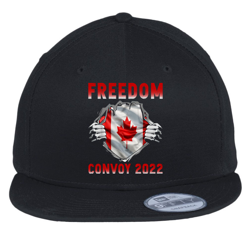 Freedom Convoy 2022 - Canadian Trucker Heroes Flat Bill Snapback Cap by cm-arts | Artistshot