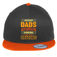 Womens Awesome Dads Explore Dungeons And Slay Dragon Rpg V-neck Flat Bill Snapback Cap | Artistshot