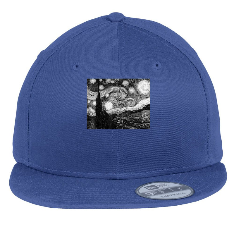 The Starry Night Van Gogh Famous Art Stylish Gray Flat Bill Snapback Cap by vucongha | Artistshot