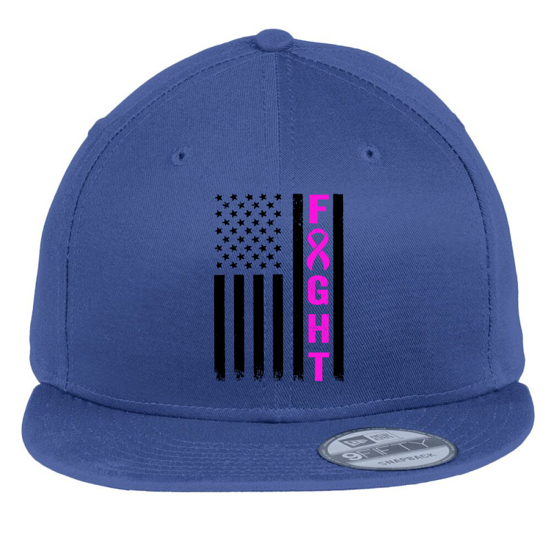 Fight Breast Survivor American Flag Flat Bill Snapback Cap by Saprol Tees | Artistshot