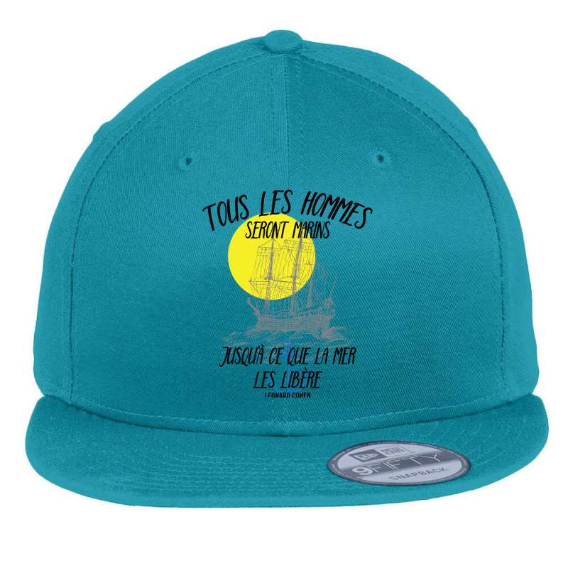 Leonard Cohen Tous Les Hommes Seront Marins  Suzanne Premium Scoop Flat Bill Snapback Cap | Artistshot