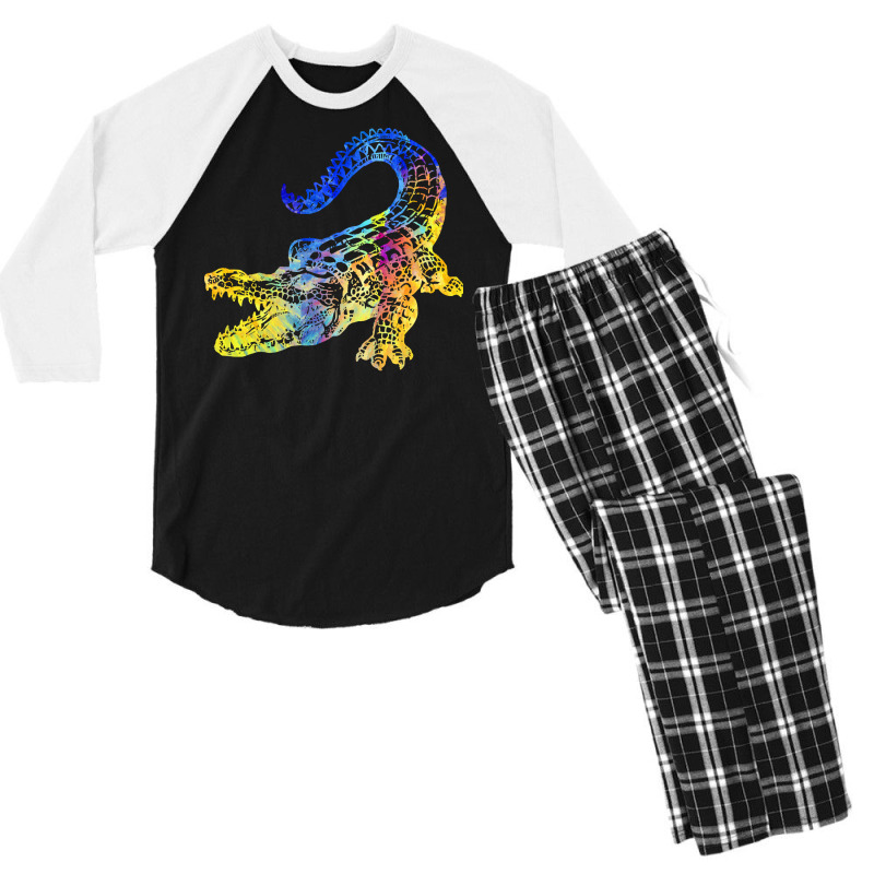 Crocodile Lover T  Shirtcrocodile Aligator With Beutiful Gift Idea T Men's 3/4 Sleeve Pajama Set | Artistshot