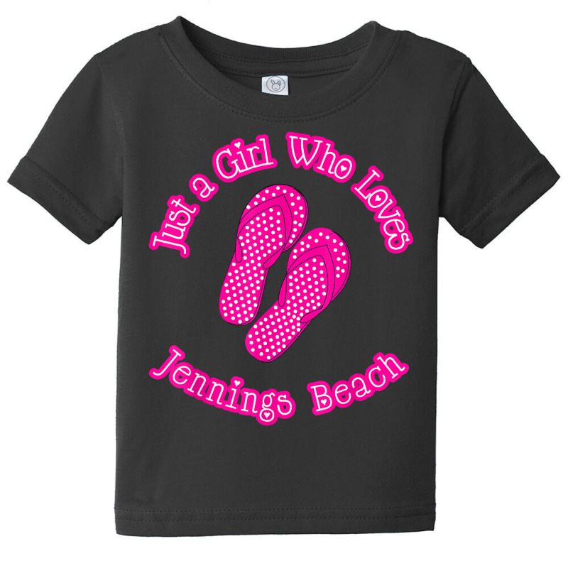 Just A Girl Who Loves Jennings Beach Polka Dot Flip Flops T Shirt Baby Tee | Artistshot