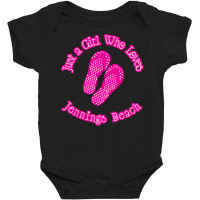 Just A Girl Who Loves Jennings Beach Polka Dot Flip Flops T Shirt Baby Bodysuit | Artistshot