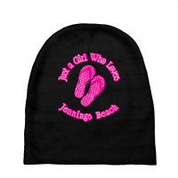 Just A Girl Who Loves Jennings Beach Polka Dot Flip Flops T Shirt Baby Beanies | Artistshot