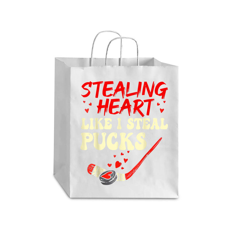 Stealing Heart Like I Steal Pucks Shirt Valentines Day Hocky T Shirt Debie Paper Bag - 10 X 5 X 13 | Artistshot