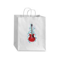 Red Semihollow Electric Guitar Flowering Vines 1 Debie Paper Bag - 10 X 5 X 13 | Artistshot