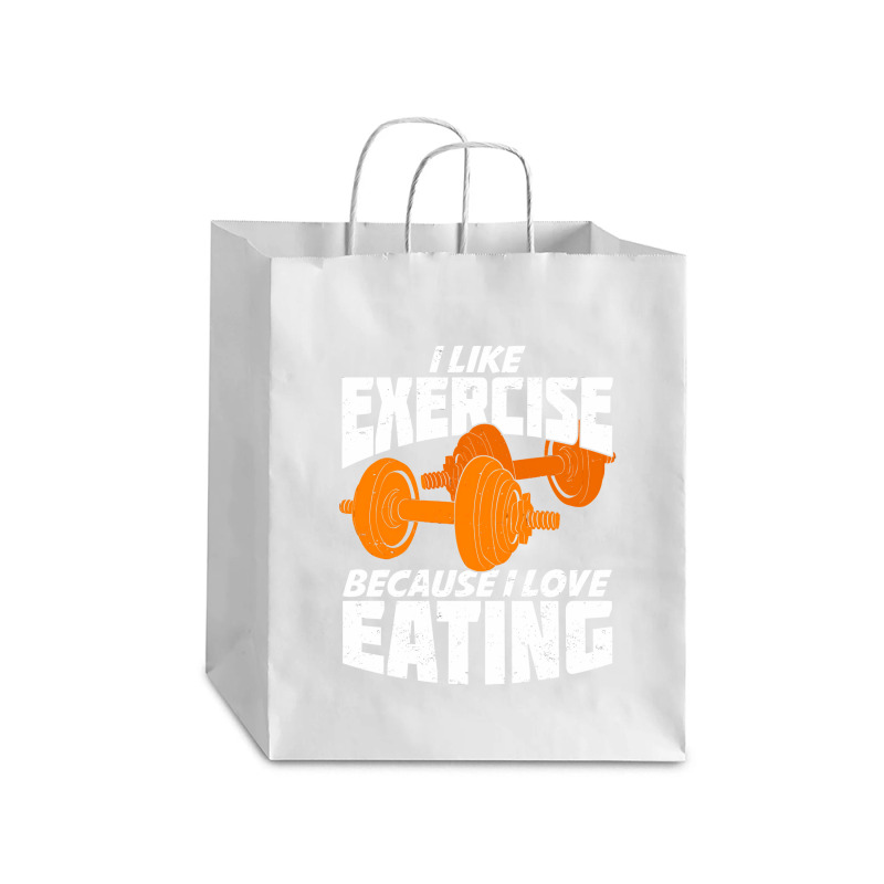 I Like Exercise Because I Love Eating Debie Paper Bag - 10 X 5 X 13 | Artistshot