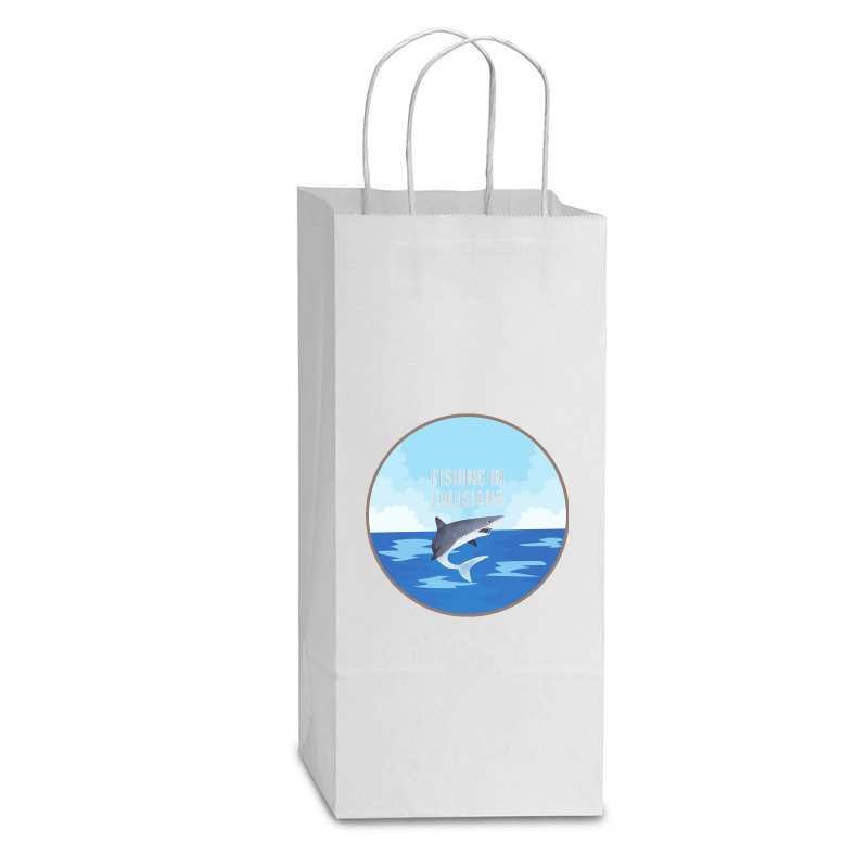 Limited Edition Fishing In Louisiana Double Wine Paper Bag - 6 1/2 X 3 1/2 X 12 3/8 | Artistshot