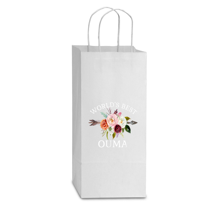 World's Best Ouma Rustic Arrow Flower Bouquet Grandma Double Wine Paper Bag - 6 1/2 X 3 1/2 X 12 3/8 | Artistshot