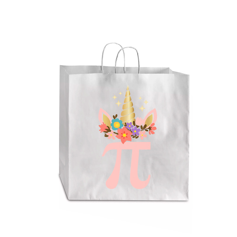 Cute Unicorn Face Pi Day  Girls Women Math Geek Jumbo Paper Bag - 18 X 7 X 18 3/4 | Artistshot