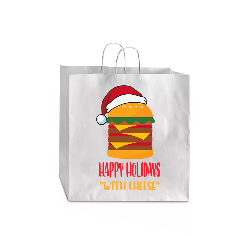 Hot Trend Happy Holidays With Cheese Shirt Christmas Cheeseburger Gift Jumbo Paper Bag - 18 X 7 X 18 3/4 | Artistshot