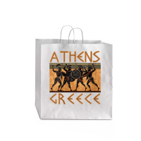 Womens Ancient Greece Warrior Greek Mythology Athens Souvenir V Neck T Jumbo Paper Bag - 18 X 7 X 18 3/4 | Artistshot