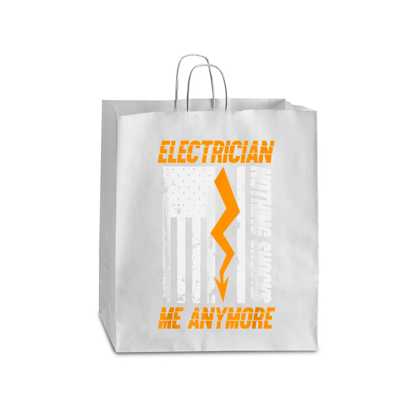 Electrician Nothing Shocks Me Anymore Usa Flag American Queen Paper Bag - 16 X 6 X 19 1/4 | Artistshot