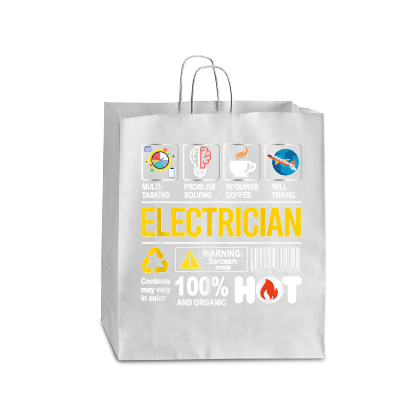 Electrician Multitasking Sarcasm Job Pride Proud Electrician Queen Paper Bag - 16 X 6 X 19 1/4 | Artistshot