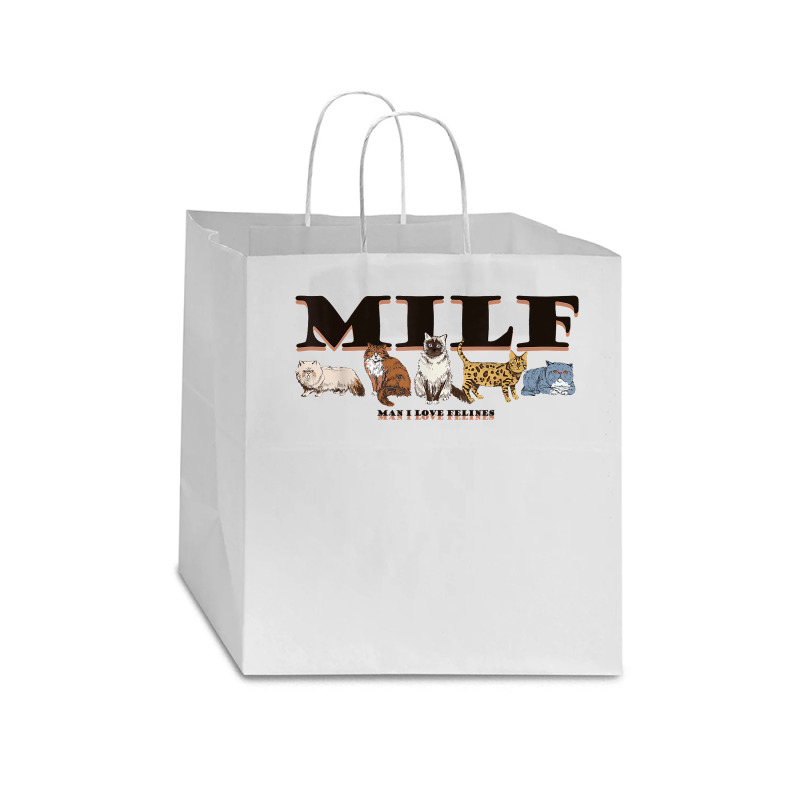 Milf Man I Love Felines Vintage Persian Cat Star Paper Bag - 13 X 7 X 13 | Artistshot