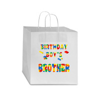 Building Block Brother Of The Birthday Boy Colorful Star Paper Bag - 13 X 7 X 13 | Artistshot