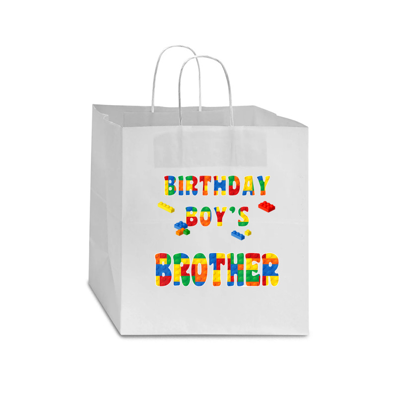 Building Block Brother Of The Birthday Boy Colorful Star Paper Bag - 13 X 7 X 13 | Artistshot