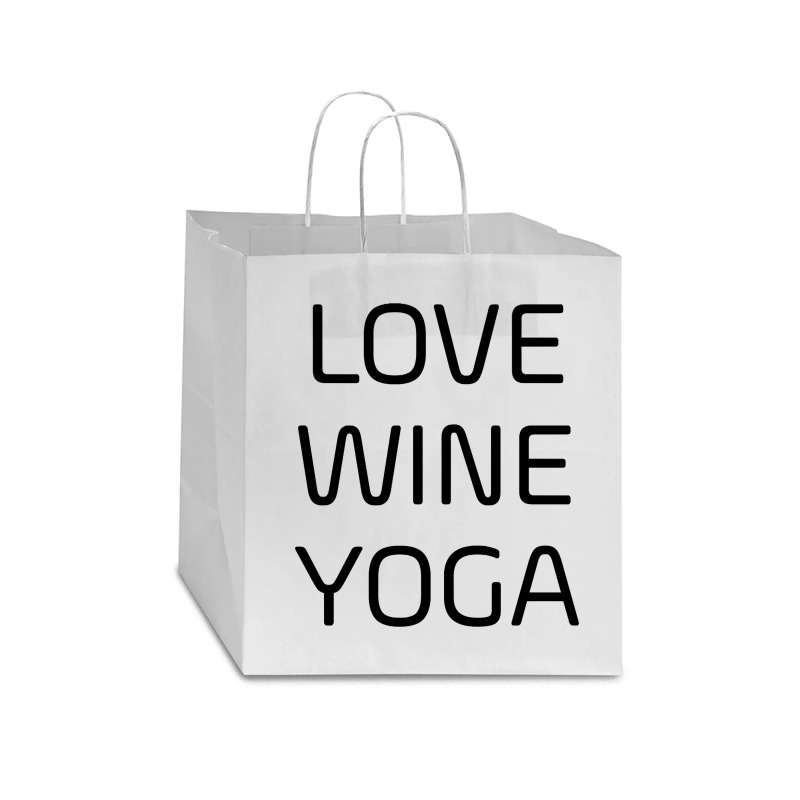 Love Wine Yoga Star Paper Bag - 13 X 7 X 13 | Artistshot