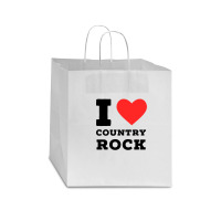 I Love Country Rock Star Paper Bag - 13 X 7 X 13 | Artistshot