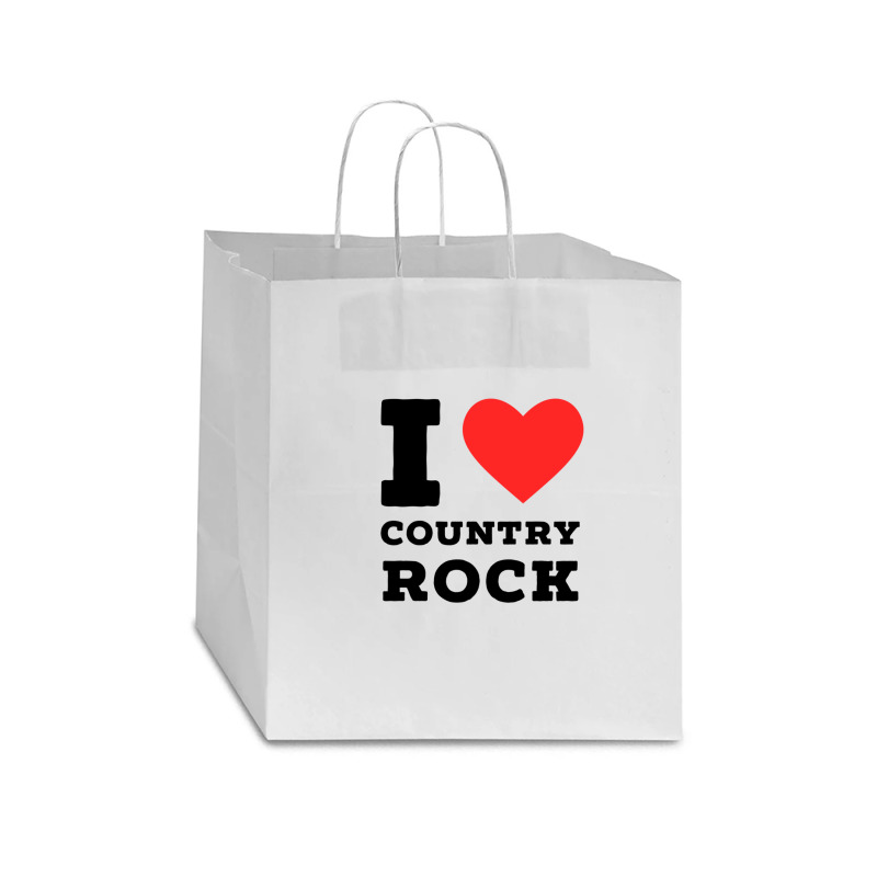 I Love Country Rock Star Paper Bag - 13 X 7 X 13 | Artistshot