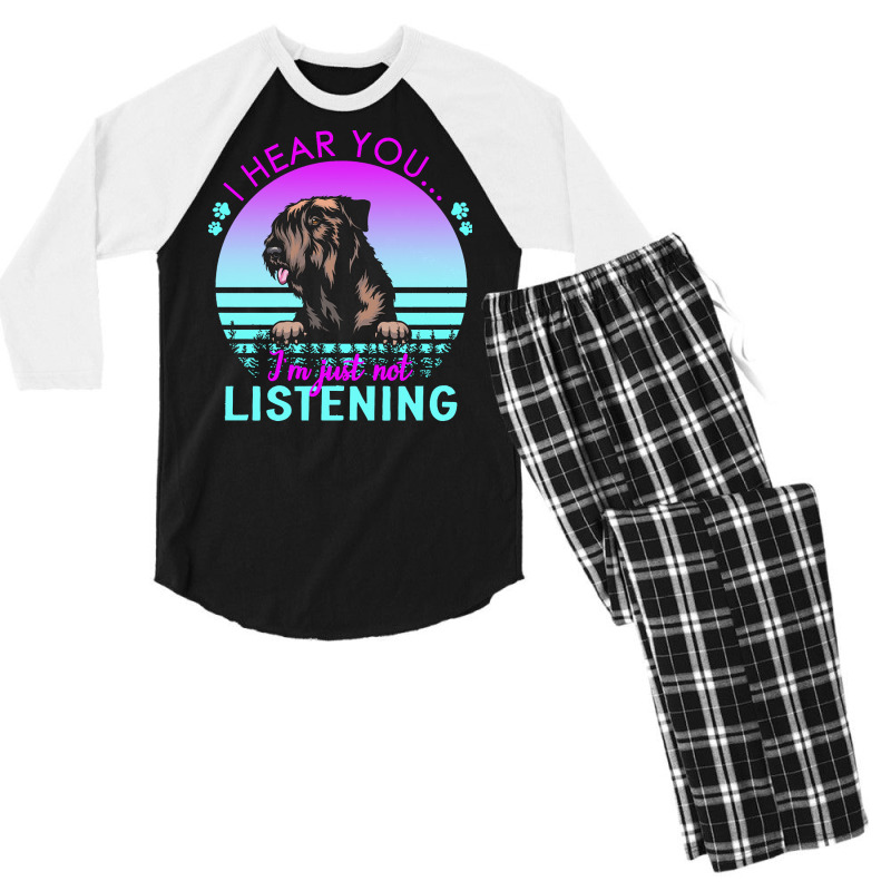 Czech Terrier T  Shirt I Hear You I'm Just Not Listening Czech Terrier Men's 3/4 Sleeve Pajama Set | Artistshot