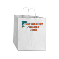 Miami Has The Dolphins 1 Take Out Paper Bag - 14 X 10 X 15 1/2 | Artistshot