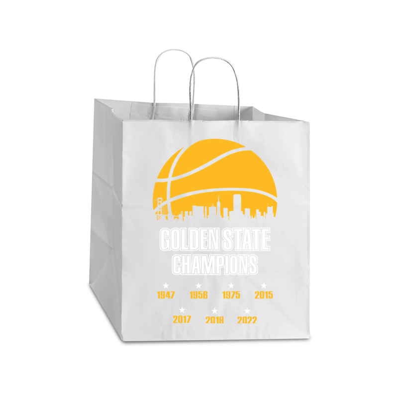 Golden 2022 Basketball For Men Women Warriors Friend Take Out Paper Bag - 14 X 10 X 15 1/2 | Artistshot