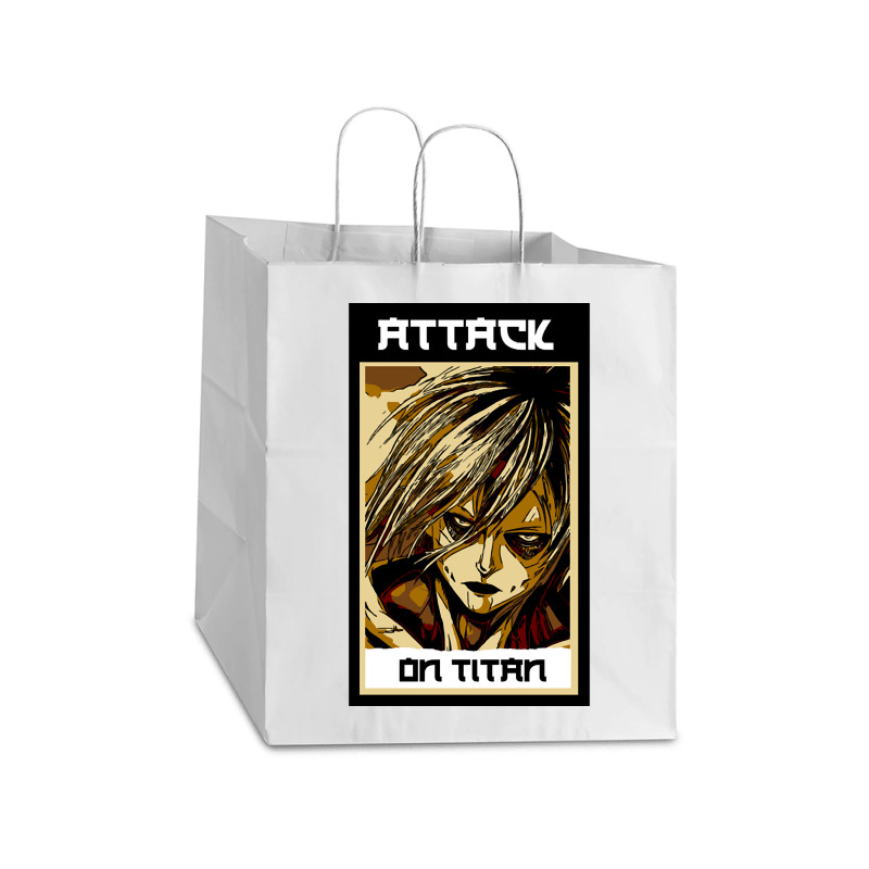 Female Titan-czuun Take Out Paper Bag - 14 X 10 X 15 1/2 | Artistshot