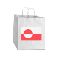 Awesome Greenland Flag Take Out Paper Bag - 14 X 10 X 15 1/2 | Artistshot