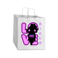 Biker And Best Cat Mom Motorcycle Rider Purple Take Out Paper Bag - 14 X 10 X 15 1/2 | Artistshot