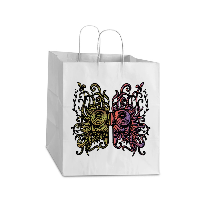 Mask Of An Aztec Warrior Take Out Paper Bag - 14 X 10 X 15 1/2 | Artistshot