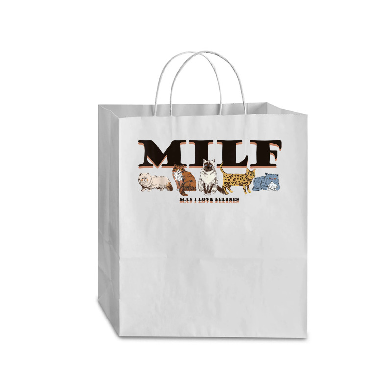 Milf Man I Love Felines Vintage Persian Cat Traveler Paper Bag -13 X 6 X 15 3/4 | Artistshot