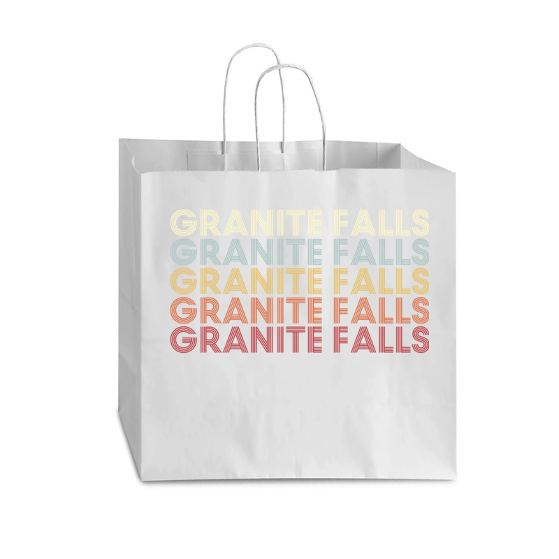 Granite Falls Minnesota Granite Falls Mn Retro Vintage Text Long Sleev Vogue Paper Bag - 16 X 6 X 12 | Artistshot