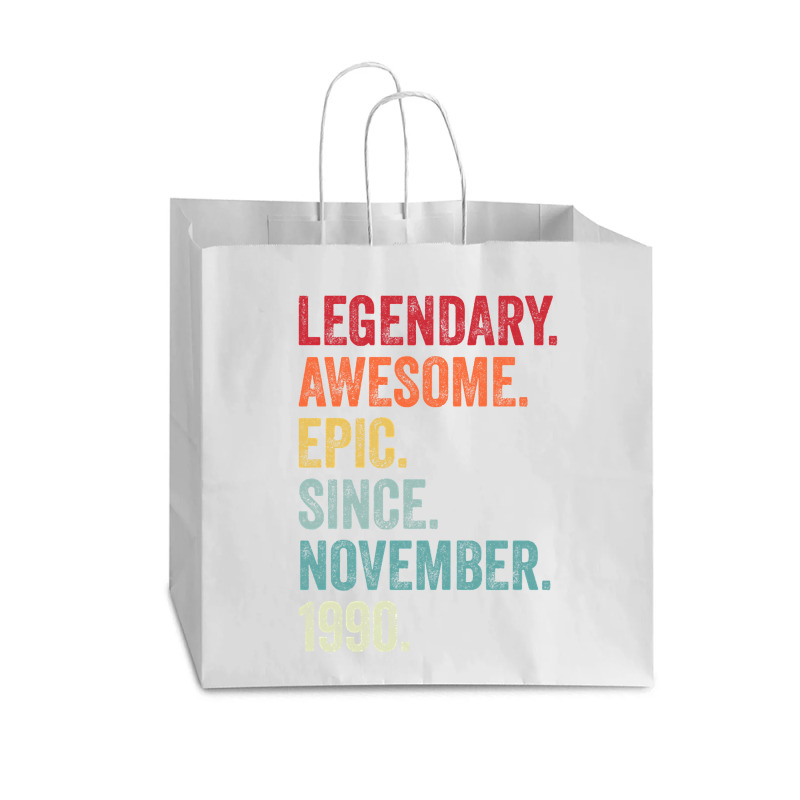 32nd Birthday Legendary Epic Awesome Since November 1990 Vogue Paper Bag - 16 X 6 X 12 | Artistshot