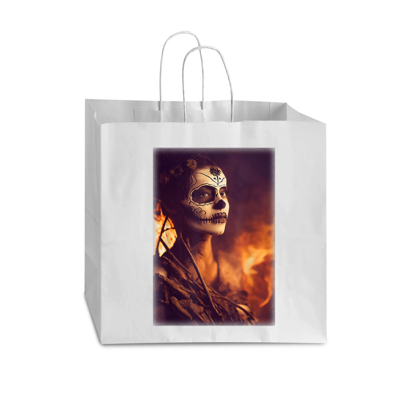 Beautiful Woman Warrior After A Battle With Skeletons T Shirt Vogue Paper Bag - 16 X 6 X 12 | Artistshot