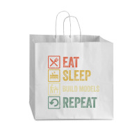 Funny Eat Sleep Build Models Repeat Retro Vintage Vogue Paper Bag - 16 X 6 X 12 | Artistshot