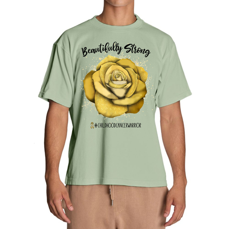 Beautifully Strong Childhood Cancer Warrior Rose T Shirt Urban Heavy T-shirt | Artistshot